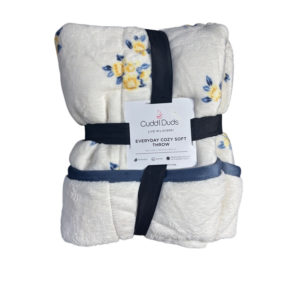 Cuddl Duds Everyday Cozy Soft Throw Blanket Floral Cottagecore 50"x60" GIFT NEW